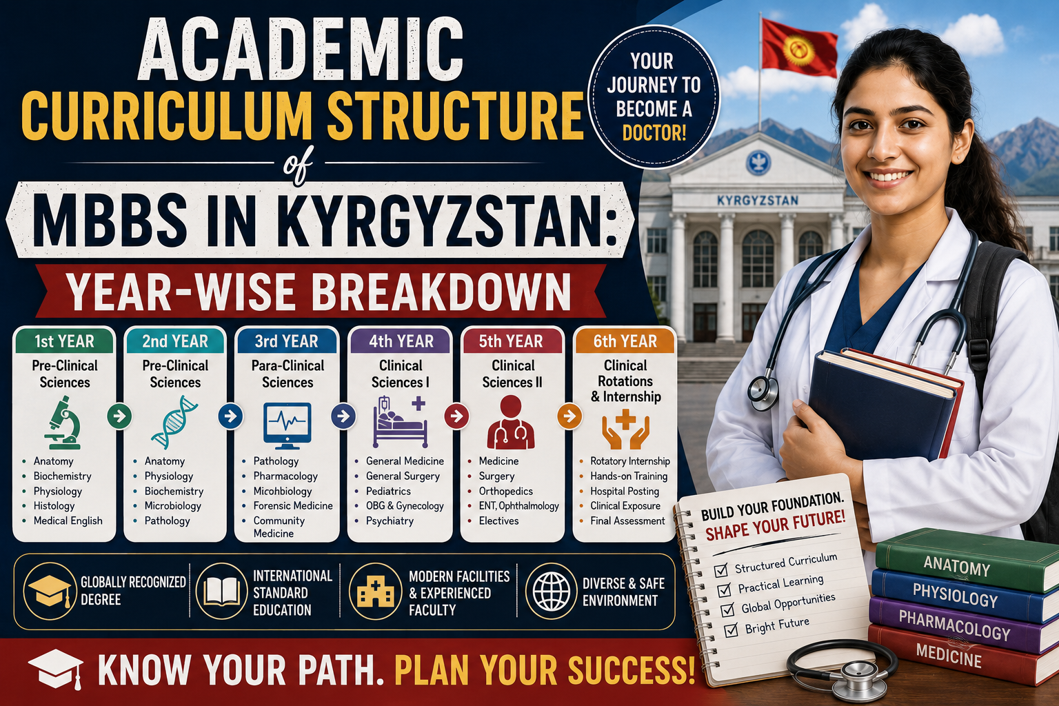 Academic Curriculum Structure of MBBS in Kyrgyzstan: Year-wise Breakdown